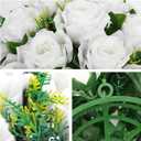 Briful Artificial Flower Balls for Table Centerpieces 2PCS 8.6" Silk Rose Floral Arrangement Fake Floral Bouquet for Wedding Parties Baby Showers DIY Event Home Decor(White)