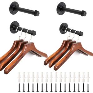 Sumnacon 4 Pcs 14 Inch Industrial Pipe Clothes Bars - Heavy Duty Rustic Coat Hangers with Screws, Wall-Mounted Iron Garment Holder Racks for Bedroom Bathroom Laundry room Boutique Clothing Store, Black Sumnacon 4 Pcs 14 Inch Industrial Pipe Clothes Bars - Heavy Duty Rustic Coat Hangers with Screws, Wall-Mounted Iron Garment Holder Racks for Bedroom Bathroom Laundry room Boutique Clothing Store, Black