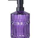 Soap Dispenser with Black Pump, Refillable Liquid Hand Soap Dish Soap Dispensers for Bathroom Counter, Kitchen Sink (Purple)