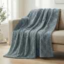 Horaldaily Solid Color Grey Faux Fur Throw Blanket 50x60 | All Season Using Ultra Soft Fuzzy Plush Cozy Non-shedding 3D Textured Blanket for Couch Sofa Bed, Ideal Gift for Kids Adults
