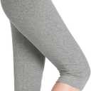 CnlanRow Women Under Skirt Shorts Tights Capri Leggings Stretch Cropped Pants (Small, Light Gray)