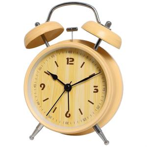 LERLUCKY'SZHAO Loud Alarm Clock Wooden 6 Inch Silent Non-Ticking Quartz with Backlight, Alarm Clocks for Bedrooms Bedside