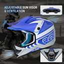 Youth Dirt Bike Helmet DOT Certified - Full Face Motorcycle Helmet for Off-Road, ATV, Street Riding, Includes Adjustable Goggles & Protective Gloves