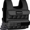 MSPORTS Premium Weighted Vest for Women & Men – Adjustable 11–65 lb, Running Vest, Walking Weighted Vest, Tactical Style Training Vest for CrossFit, Strength, Cardio & Home Workouts (Black, 35 lb)