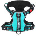 PoyPet No Pull Dog Harness, No Choke Front Clip Reflective Dog Vest with Soft Padded Vertical Handle, 3 Leash Attachments for Small Medium Large Dogs (Mint Blue, S)