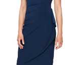 Alex Evenings Women's Knee Length V Neck Cocktail, Mother of The Bride Dress (Petite & Regular Sizes) (Blue, 10P)