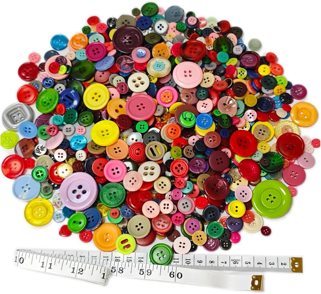 500-700 PCS Light Brown Resin Buttons, Assorted Sizes and Shapes for Sewing, DIY Crafts, Hand-Painted Buttons for Art and Craft Decorations , Mixed Color