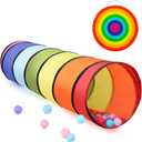 Kids Tunnel for Toddlers 1-3 Play Tent, 6ft Colorful Pop Up Tunnel to Crawl Tunnel for Toddlers 3 Year Baby or Dog Cat Pets, Foldable Gift for Boys & Girls in Indoor & Outdoor Games (Seven-color Channel)