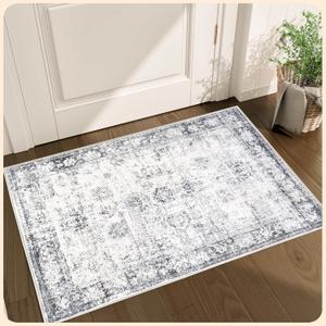 Istana Rug 2x3 - Navy Area Rugs - Foldable Rug for Bedroom Floor - Non-Shedding Washable Anti-Slip Carpet for Bedroom - Easy to Clean Carpets for Bedrooms with Soft Microfiber