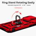 iPhone 13 Pro Case with Camera Cover & Kickstand, Slide Lens Protection + 360 Rotate Ring Stand, Impact-Resistant, Shockproof, Protective Bumper,Cases for iPhone 13 Pro 6.1 inch Red