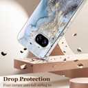 Marble Case for Google Pixel 9A 5G, Soft Silicone Clear TPU Case for Women, Pixel 9A Cute White Blue Marble Pattern Anti-Scratch Shockproof Protective Cover for Google 9A 6.3-inch (Blue)