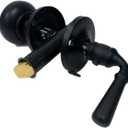 QCAA Solid Brass Storm Door Latch, Matte Black, Made in Taiwan, 1 Pack