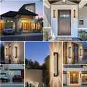 camuucci Dusk to Dawn Outdoor Light with Crystal Bubble Glass,15.7 Inches LED Porch Lights Outdoor Waterproof Modern Outside Sconce Wall Mount for Doorway Hallway (Black, 31.1 Inch)