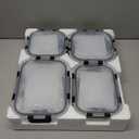 8 Pack Borosilicate Glass Food Storage Containers with Lids, Glass Meal Prep Containers, Airtight Bento Lunch Boxes with Snap Locks, Oven, Freezer and Dishwasher Safe, BPA Free, Kitchen Storage Set (Deep Black)