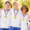 3 PCS Gold Silver Bronze Award Medals, 1st 2nd 3rd Award Medals with Neck Ribbon Olympic Style Winner Awards for School Sports Meeting Sports Competitions Celebration Souvenir