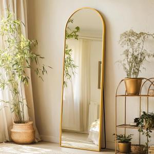 56"x15" Arched Full Length Mirror with Stand,Full Body Floor Mirror