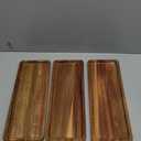 3 pcs 14"x5.3" Solid Acacia Wood Serving Trays Rectangular Wooden Serving Platters Natural Wooden Boards for Bar Coffee Party