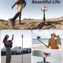 Vimose Phone Tripod & Selfie Stick with Remote, Portable, Lightweight for Video Recording Vlog, Extendable Travel Tripod Stand Compatible with iPhone Android, Black, 62"