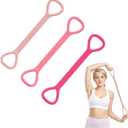 Figure 8 Resistance Bands with Handles, Upgraded Silicone 8-Shaped Exercise Band for Women,Stretch Bands Set for Exercise Arms Back Legs Pilates Yoga