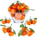 WILLBOND 5 Clusters Artificial Mini Orange Simulation Decorative Tangerine Kitchen Table Fake Orange Realistic Artificial Fruit Bowl Tray Faux Fruit for Home Party Kitchen Festival Decor