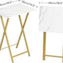 HOOBRO Folding TV Tray Tables, Set of 4 TV Trays with Storage Rack, 18.9”L x 14.2”W x 26.2”H