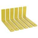 Heavy Duty Shelf Brackets, 6 Pack 10" x 6" Gold Metal Shelving Brackets 5mm Thick Shelf Support Bracket for DIY Decorative ( L 10" x H 6" x W1.5)