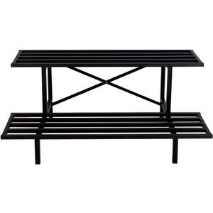 Zhongma 2 Tier Sturdy Metal Plant Stand Heavy Duty Plant Holder for Home Indoor and Outdoor,L45.67 x W17.5 x H14 inch, 440 LBS Capacity & Heavy Duty Construction