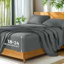 SONORO KATE 100% Viscose Derived from Bamboo_, Extra Deep Pocket up to 18"-24",Ultra Soft & Cooling Sheets for Hot Sleepers, Hotel Luxury Silky Bed Sheets (Dark Grey,Queen)