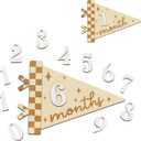 Baby Monthly Milestone Signs - Month Milestone Baby Boy - Baby Milestone Signs - Newborn Photography Props to Document Your Babys Growth - 1-12 Months Baby Milestone Signs (B08)