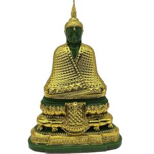 BUDDHO Emerald Buddha Statue Realistic Designed Knee to Knee 2" H. 6" H Jade Buddha Thai Buddha Statue for Home Decor Buddha Gift Buddha Sculpture Buddha Figurines (Winter)