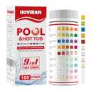 Pool Salt Test Strips, Hot Tub Test Strips 9 in 1, Accurate Pool Testing Kit for pH,Total Alkalinity,Salt, Copper,Total Hardness,Cyanuric Acid,Total Chlorine,Free Chlorine,Bromine, 100ct