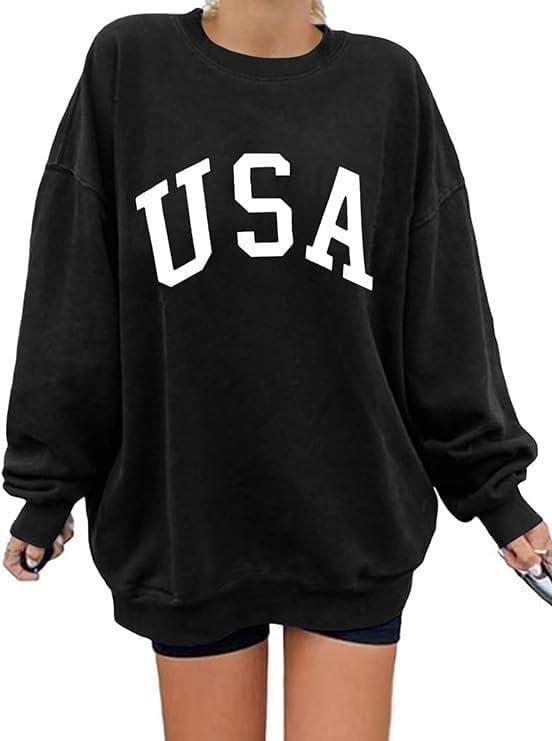 Women's Oversized Graphic Crewneck Sweatshirt Comfy Casual Basic Sweatshirts Pullover Tops