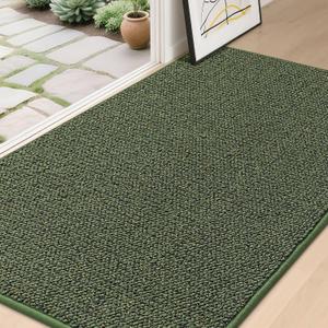 BEQHAUSE Dirt Trapper Door Mat 36" x 60", Non-Slip Washable Doormats Entrance Mat, Dirt Resistant and Absorbent Welcome Mat, Low Profile Floor Mats for Front Back Door and Entryway, Green