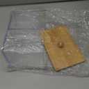 Ohlove Qtip Holder with Bamboo Lids, 3 Compartments Cotton Ball/Swabs Dispenser, Apothecary Jar Clear Plastic Bathroom Container for Storage and Organizer