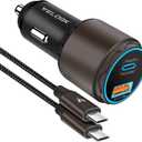 VELOGK Super Fast Type C Car Charger [73W Turbo], Fast Adaptive 55W 45W PPS/PD&QC3.0 USB C Car Adapter[Super Fast Charging 2.0] for Samsung S25 Ultra/S24 Ultra/S23 Ultra/S22+/S21/S20,iPad Pro,MacBook (Bronze)