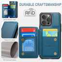 Vinich for iPhone 15 Pro Wallet Case with Card Holder, RFID Blocking Credit Slots Kickstand Shockproof Phone Cover Fit for iPhone 15 Pro 6.1" Blue