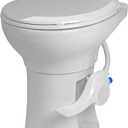 Voyager Plus Universal Residential Height RV Toilet with Porcelain Bowl FREEZABLE Water Valve | RV Winterization | Ideal for Outdoor and Winter Use