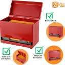 2Fold Pencil Dispenser for Classroom - Stainless Steel Bulk Pencil Holder for Desk - Includes Removable Label Stickers - Teacher Must Haves for Organization - Holds up to 200 Pencils (Red)