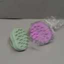 HEETA Scalp Massager 2 Pack for Hair Growth, Soft Silicone Bristles to Remove Dandruff and Relieve Itching, Scalp Scrubber for Hair Care Relax Scalp, Shampoo Brush for Wet Dry Hair, Purple & Green