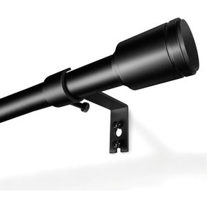 5/8 Diameter Curtain Rods 30-90 Inch, for 30-84 Inch Windows, Adjustable Splicing Black Curtain Rods for Windows with Brackets, Window Rod Long Small Curtains Rod