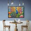 Stained Glass Peacock Puzzles for Adults 1000 PiecesMosaic Bird Peacock Garden Flower Jigsaw Puzzle ArtColorful Impossible Hard Challenge for Adults