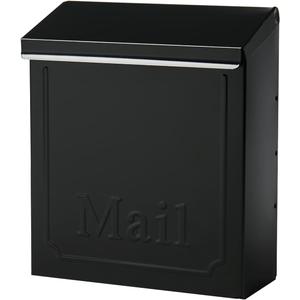 ARCHITECTURAL MAILBOXES Townhouse Vertical Small Capacity, Galvanized Steel Wall Mount Mailbox, 4.1 x 8.6 x 10.1 inches, Black