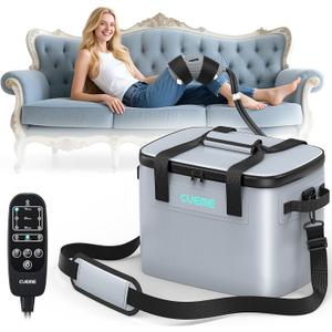 CUEME Ice Machine for Knee After Surgery, Programmable Timer Cold Therapy Machine for Knee Replacement, Cryotherapy Pain Relief, w/Compression Pad, Ice Therapy Machine for Shoulder/Hip/Ankle/Foot
