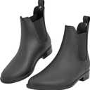 DaeRainy Women's Ankle Rain Boots Waterproof Chelsea Rain Boots Women Short Rain Booties for Outdoor (7, Black)