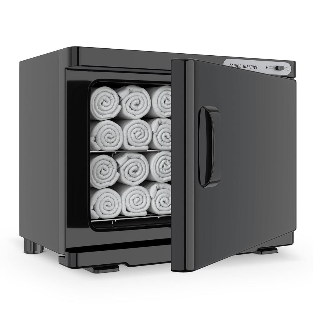 Towel Warmer, 23L Towel Warmer Cabinet Can Hold 32 Wet Facial Towels, Hot Towel Warmer Use for Spa, Hair Beauty, Salon - Black