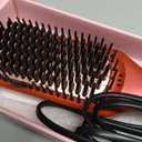 Megawise Pro Ceramic Ionic Hair Straightener Brush Fast 20s Heating, Anti-Scald, Auto-Off, Dual Voltage, Rotatable Power Cord Home Salon Styling Straightener (Tomato Red)