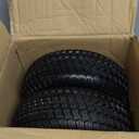 LTNICER (2-Pack) 11x4.00-5 Flat-Free Lawn Mower Tires and Wheels, 3.4" Centered Hub, 3/4" & 5/8" & 1/2" Bushings, Zero Turn Front Replacement