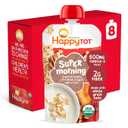 HAPPYTOT Organics Stage 4 Baby Food Pouches, Gluten Free, Super Morning Fruit & Oat Blend, Apple, Cinnamon, Yogurt, Oats & Chia, 4 Oz (Pack of 8) (EXP 02/08/27)