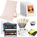 Paint Set, Acrylic Paint Set for Kids & Adults - Painting Supplies with 18 Acrylic Paints, 8 Painting Brushes, 5 Canvas Panels, etc