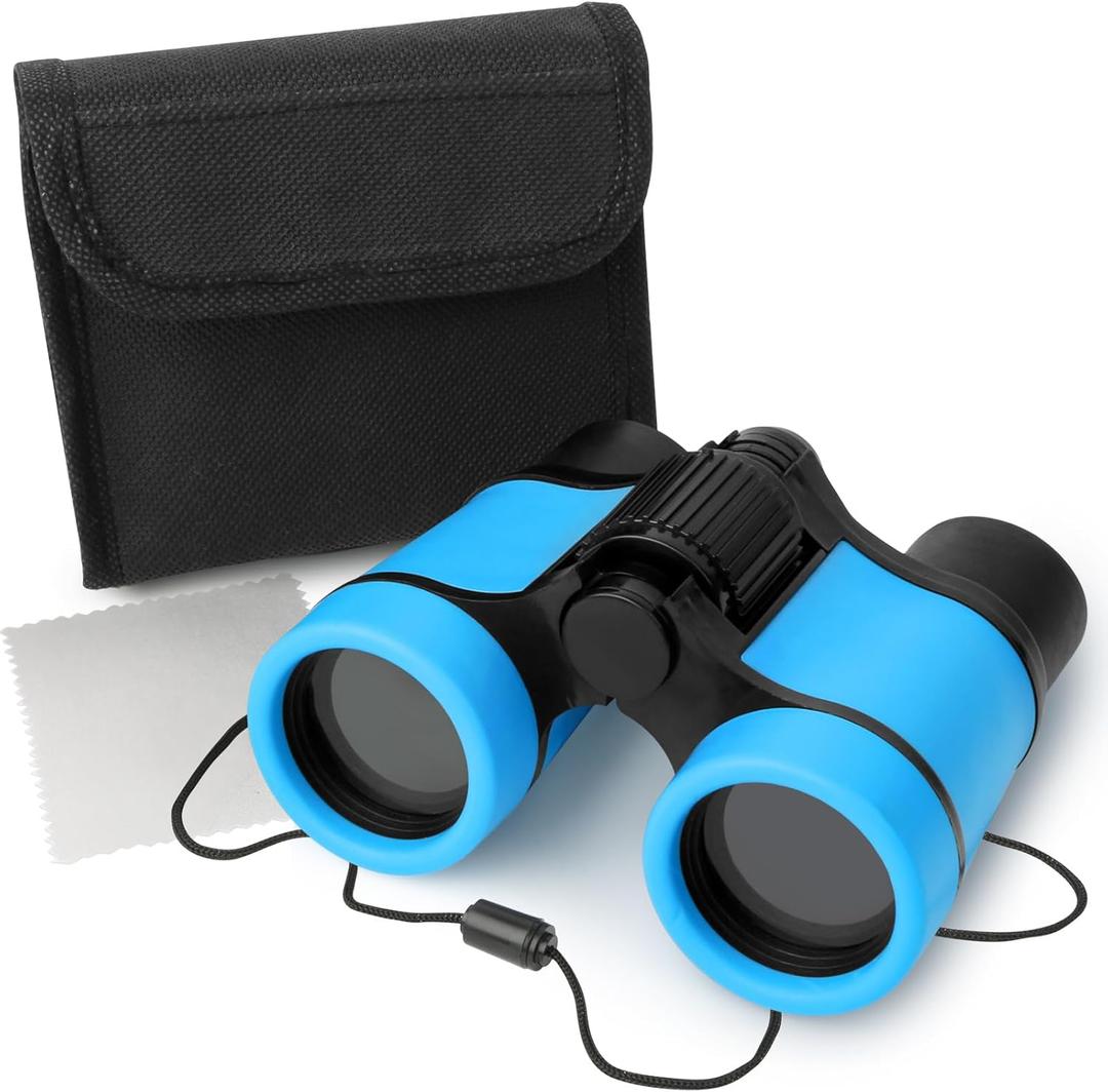 Binoculars for Kids Toy Binoculars Set for Age 3-12 Years Old Boys Girls Outside Play, Bird Watching, Camping, Educational Learning, Birthday Presents (Blue)